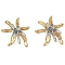 Brass Stud Earring, Flower, Real 18K Gold Plated, 28x30.5mm
