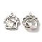 Alloy Pendant, with Glass, Platinum, Lead Free & Cadmium Free, Bag Charm, Clear, 22x20x4.5mm, Hole: 1.5mm