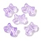 Transparent Spray Paint Glass Beads, Bowknot, Medium Orchid, 9.5x14x6.5mm, Hole: 1mm
