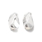 Brass Bead, Lead Free & Cadmium Free, Twist Oval, 925 Sterling Silver Plated, 10x6x6mm, Hole: 3mm