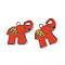 Alloy Enamel Pendants, Lead Free and Cadmium Free, Elephant, Platinum Metal Color, Pale Violet Red, 25x26x2mm, Hole: 3mm