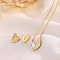 Heart Stainless Steel & Natural Shell Pendant Necklaces & Stud Earrings Sets, Golden, 400mm
