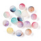 Frosted Baking Painted Crackle Glass Beads with Glitter Powder, Two Tone, Round, Mixed Color, 8x7.5mm, Hole: 1.6mm
