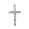 Non-Tarnish 201 Stainless Steel Pendants, Crucifix Cross Charm, Stainless Steel Color, 44x26x3.5mm, Hole: 1.8mm
