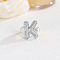 Brass Micro Pave Clear Cubic Zirconia Cuff Rings, Platinum, Letter K, Inner Diameter: Adjustable