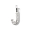 925 Sterling Silver with Cubic Zirconia Charms, Letter, Letter J, 10x4x1.5mm, Hole: 2.5x1.5mm
