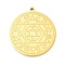 304 Stainless Steel Pendants, Flat Round with Constellation & Star of David Pattern Charm, Golden, 33x30x2mm, Hole: 1.8mm