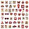 50Pcs Handbook Material Printing PVC Sticker Labels, Self-adhesion, for Suitcase, Skateboard, Refrigerator, Helmet, Mobile Phone Shell, Mixed Shapes, 30~75x40~75x0.3mm