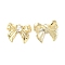 Rack Plating Alloy Glass Pendants, Cadmium Free & Lead Free, Bowknot Charms, Light Gold, 20.5x24x6mm, Hole: 1.6mm