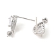 Серьга-гвоздик из латуни с микропаве из кубического циркония KK-C021-13P-2