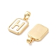 Прямоугольные подвески из латуни из натуральной ракушки KK-C051-25G-2