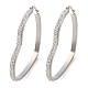 Серьги-кольца в форме сердца из нержавеющей стали 304 EJEW-S242-01P-F-2