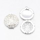 Плоские круглые латунные диффузор Locket подвески X-KK-J010-S-1