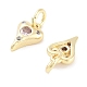 Латунные микро проложить кубического циркония подвески KK-C051-06G-03-2