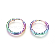 Серьги-кольца Huggie Hoop из нержавеющей стали 304 с ионным покрытием (IP) EJEW-F111A-17mm-Y