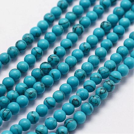 Синтетических нитей бирюзовые бусы G-N0210-01-3mm-1