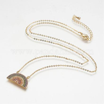 Ожерелье с кулоном из кубического циркония NJEW-J051-19G-1