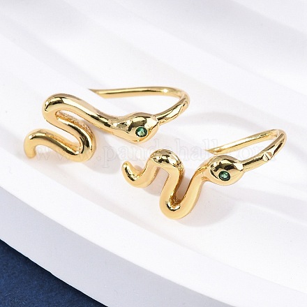 Серьги-подвески из латуни с микропаве из кубического циркония EJEW-G425-04G-02-1