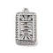 Brass with Clear Cubic Zirconia Pendants, Cadmium Free & Nickel Free & Lead Free, Platinum, Rectangle, 17.5x9.5x2.5mm, Hole: 1.2mm