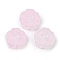Transparent Glass Beads, Flowers, Baking Paint, Pink, 14x14.5x5.5~6mm, Hole: 1.2mm