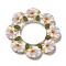 Acrylic Pendants, Flower, White, 38x38x2.5mm, Hole: 17.8mm
