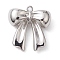 Rack Plating Brass Pendants, Long-Lasting Plated, Lead Free & Cadmium Free, Bowknot, Platinum, 20x18.5x5.5mm, Hole: 1.4mm