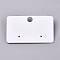 Plastic Jewelry Display Cards, for Hanging Earring Display, Rectangle, White, 31x51.5x8mm, Hole: 1.4mm and 6mm, 100sheets/bag