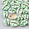 Printed Cowrie Shell Beads, No Hole/Undrilled, Star Pattern, Green, 20~26x13~18x5~7mm