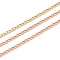 Handmade 304 Stainless Steel Enamel Curb Chains,Golden, with Spool, Unwelded, Long-Lasting Plated, Oval, Pearl Pink, 5x4x1.5mm, , 32.8 Feet(10m)/roll