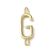 Rack Plating Brass Connector Charms, for Personalized Name Necklace Making, Cadmium Free & Lead Free, Long-Lasting Plated, Real 18K Gold Plated, Letter G, 22.5x7x1.5mm, Hole: 3x0.8mm