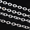 Iron Textured Cable Chains, Unwelded, with Spool, Silver Color Plated, 3x2x0.6mm, about 328.08 Feet(100m)/roll