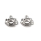 304 Stainless Steel Pendant Cabochon Settings, Polished, Stainless Steel Color, Fish, Tray: 6x4mm, 9x10x4.5mm, Hole: 1.2mm