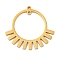 Ion Plating(IP) 304 Stainless Steel Linker, Sun Connector Charms, Laser Cut, Golden, 23x24.5x1mm, Hole: 1.2mm