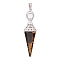 Natural Tiger Eye Pendants, Cone, 61mm