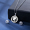 304 Stainless Steel Pendant Necklace & Stud Earring, Stainless Steel Color, Clover, 450mm