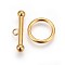 304 Stainless Steel Toggle Clasps, Golden, ring: 15x2mm, bar: 7x24x4.5mm, Hole: 2.3mm