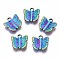 304 Stainless Steel Charms, Cadmium Free & Nickel Free & Lead Free, 3D Butterfly, Rainbow Color, 12x12.5x3mm, Hole: 2mm