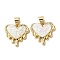 Brass Micro Pave Cubic Zirconia Pendants, with Shell, Heart, Real 18K Gold Plated, 16.5x17x2.5mm, Hole: 4x3.5mm