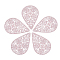430 Stainless Steel Filigree Pendants, Spray Painted, Etched Metal Embellishments, Teardrop with Flower, Pink, 40x26.5x0.5mm, Hole: 1mm