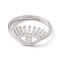 Non-Tarnish 201 Stainless Steel Evil Eye Adjustable Ring for Women, Stainless Steel Color, US Size 6 1/4(16.7mm)