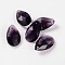 Faceted Teardrop Glass Pendants, Indigo, 22x13x7mm, Hole: 1mm