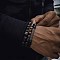 Fashion Retro Black Matte Bracelet Set with Zircon Crown, Diamond Ball, Dice, Lion Head Bracelet