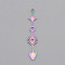 Ion Plating(IP) 304 Stainless Steel Pendants, Laser Cut, Arrow, Rainbow Color, 42x8.5x1mm, Hole: 1.4mm