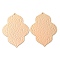 Brass Pendants, Cadmium Free & Nickel Free & Lead Free, Flower Charm, Textured, Real 18K Gold Plated, 39x28x1mm, Hole: 1.4mm