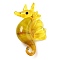 Handmade Lampwork Pendants, Sea Horse, Gold, 40x27x11mm, Hole: 2.5~7mm