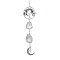Tree of Life Natural Amethyst Pendant Decorations, with Tibetan Style Alloy Pendants and 304 Stainless Steel Cable Chains, 310mm, Pendants: 210x51x26mm