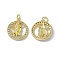 Real 18K Gold Plated Brass Micro Pave Clear Cubic Zirconia Pendants, Cadmium Free & Nickel Free & Lead Free, with Jump Ring, Ring with Constellation Charms, Virgo, 18.5x16x3mm, Hole: 3.4mm
