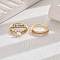 Elegant Copper Ring with 18K Gold Plating and Diamond Inlay