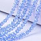 Electroplate Glass Beads Strands, AB Color Plated, Faceted, Rondelle, Light Sky Blue, 4x3mm, Hole: 0.4mm, about 110~115pcs/strand, 39~40cm