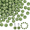 100Pcs Polymer Clay Pave Rhinestone Beads, Disco Ball Beads, Peridot, PP15(2.1~2.2mm), 6 Rows Rhinestone, 12mm, Hole: 1.5mm